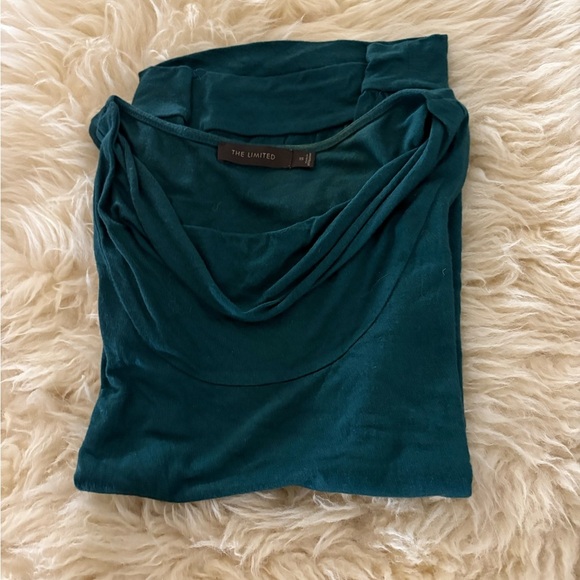 The Limited Sleeveless Cowl Neckline Dark Green Tee Blouse Top - Picture 5 of 5
